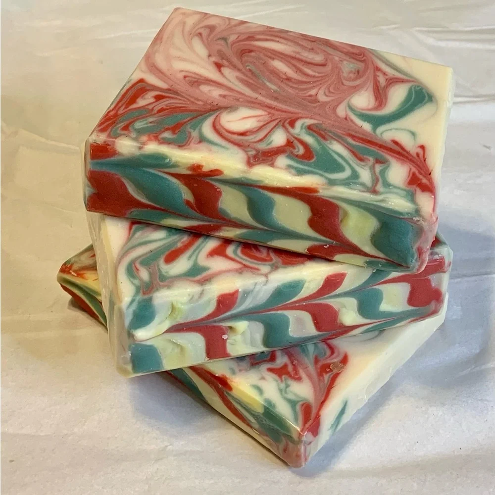 Hand Crafted Artisan Soap with Sweet Peppermint Scent for The Holidays - Picture 3 of 11